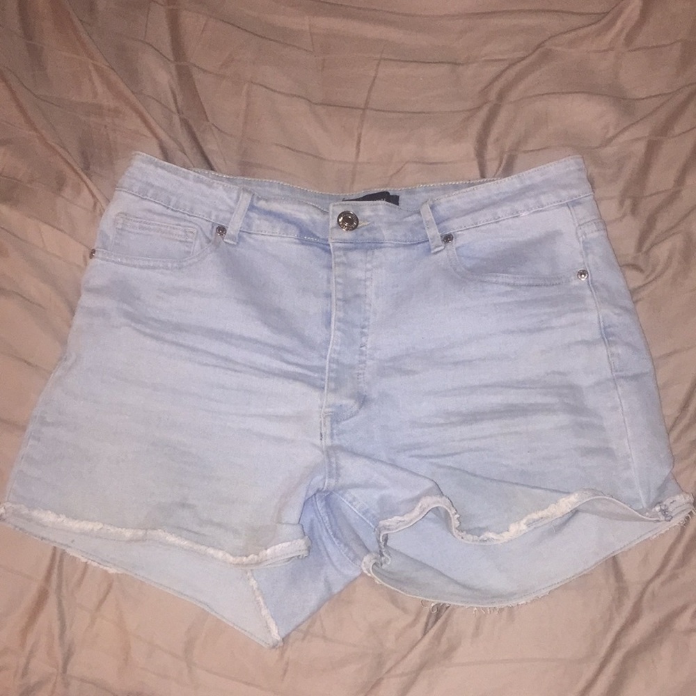 High waisted denim shorts
